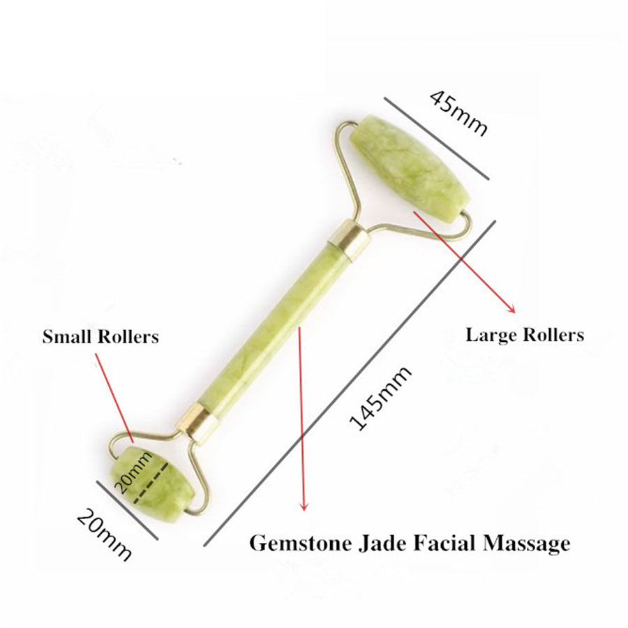 Double Head Natural Jade Facial Massage Beauty Roller