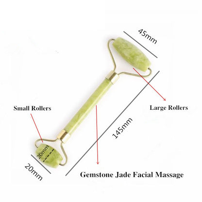 Double Head Natural Jade Facial Massage Beauty Roller