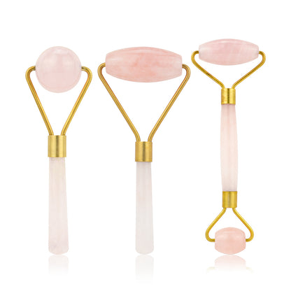 Natural Rose Quartz Facial Massage Roller